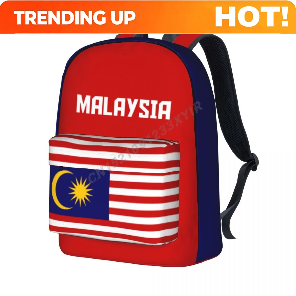 Phone Cases Malaysia - カスタムバッグ ユニセックスバックパック マレーシア国旗 マレーシア風ステッチ スクールバッグ メッセンジャーバッグ
