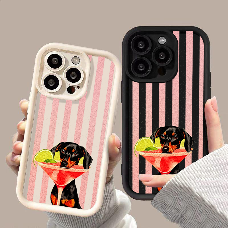 Phone Cases Xiaomi 14T - 可愛い犬柄ストライププリント耐衝撃スマホケース Xiaomi 14T 13T Pro 12T