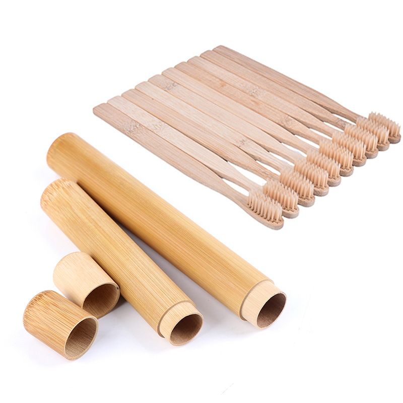 Biodegradable Eco Case - 環境にやさしい竹製歯ブラシ,生分解性,口腔ケア,竹ハンドル,トラベルケース,大人