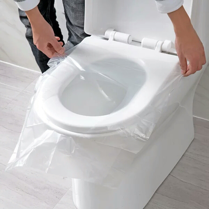 Biodegradable Eco Case - 10/50 個生分解性使い捨てプラスチック便座カバーポータブル安全旅行浴室トイレットペーパーパッド浴室アクセサリー