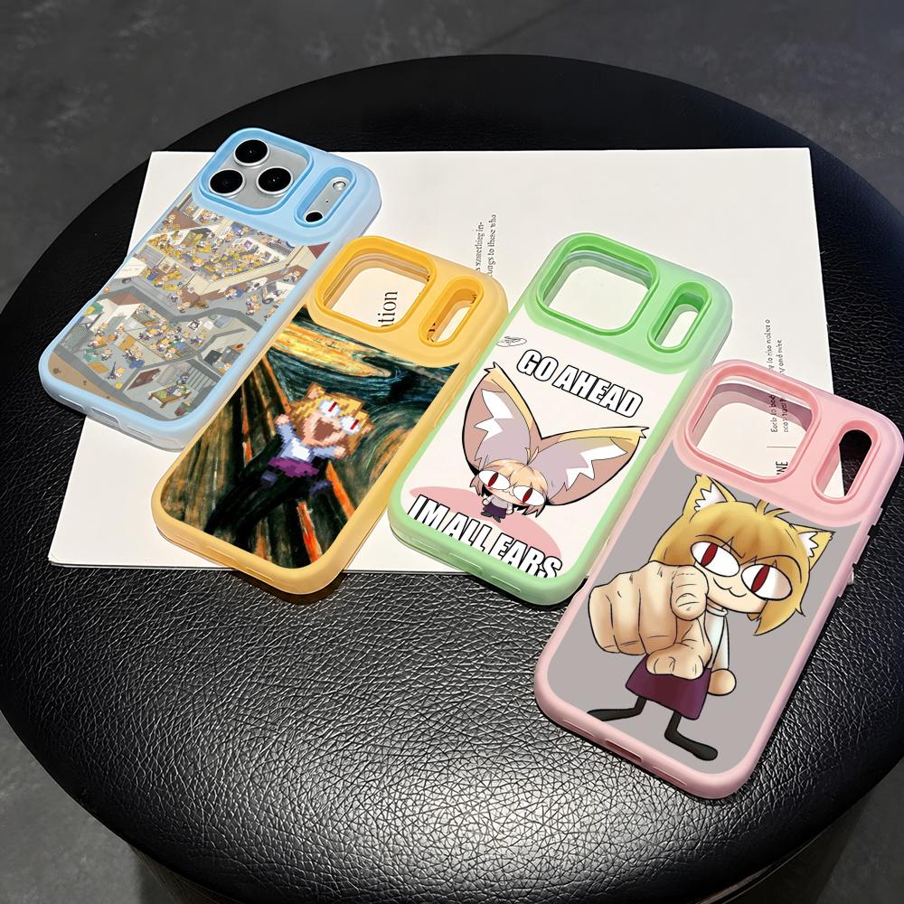 Phone Cases Arc - ネコアーク面白いミーム可愛いスマホケース2-in-1着脱式クリアカードホルダー付きiPhone 12-17対応ソフトマルチカラー