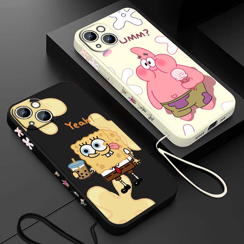 Silicone Liquid Case - 楽しいS-スポンジボブS-スクエアパンツ Apple iPhone 17 16 15