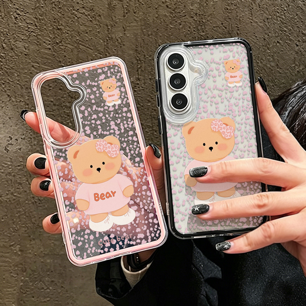Phone Cases Cute - かわいいクマの2-in-1スマホケース、Samsung S25 Ultra、A56、S26 Ultra、A57 5G、A55、A17、A07、A37、S23、A34、S24 Plus、A25用