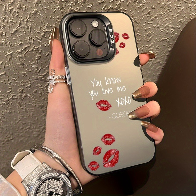 Phone Cases You Can Design - スタイリッシュなゴシップをテーマにしたリッププリントレーザーデザインのエネルギッシュなスマホケース、iPhone 17、16、15、Plus、Pro、Maxシリーズのスマホに適しています — ギフトとしても使用できます