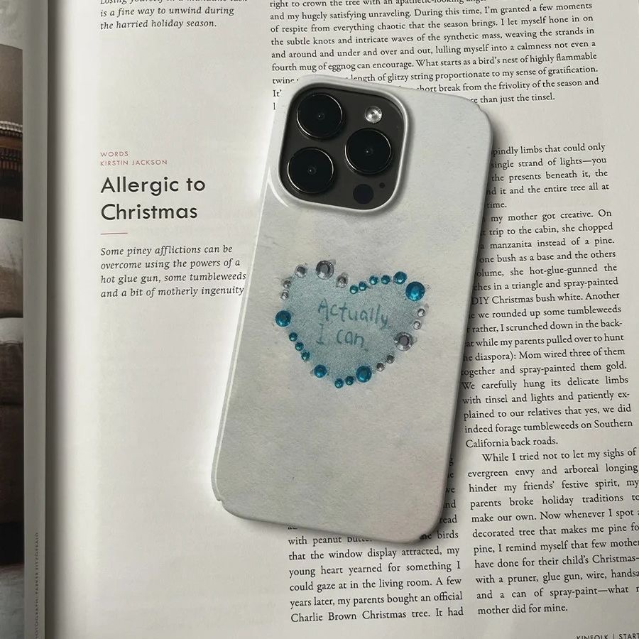 Phone Cases You Can Design - キラキラ輝くハートデザインの「Actually I Can」スマホケース iPhone 17 16