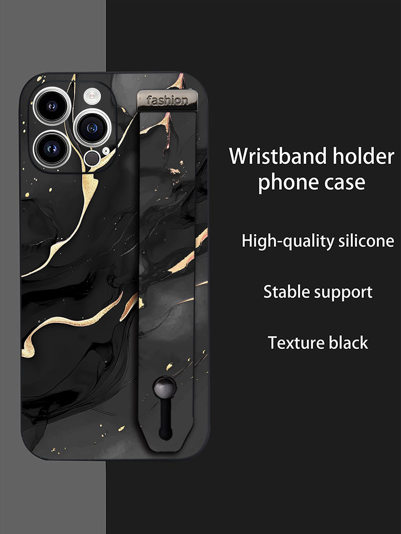 Silicone Liquid Case - 高級液体シリコン大理石柄リストストラップ付きスマホケース Samsung Galaxy S25 S24 Ultra