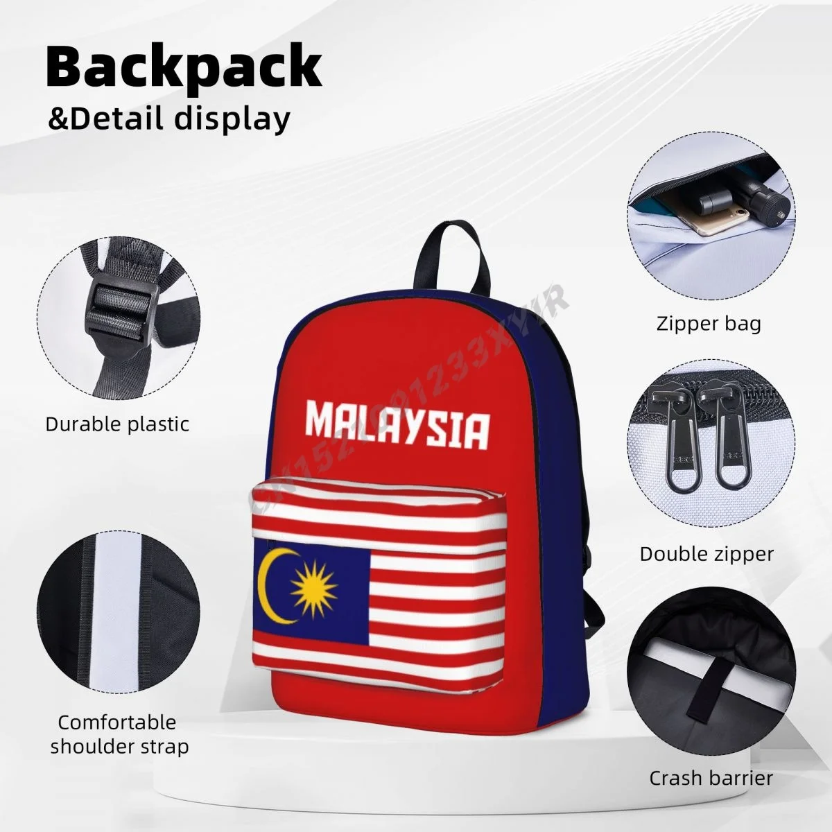 カスタムバッグ ユニセックスバックパック マレーシア国旗 マ - Phone Cases Malaysia のレビューと価格