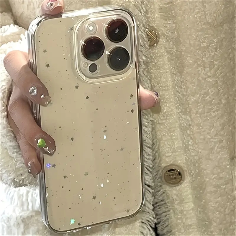 グリッターパウダー スパークル スター スパンコール 透明ケ - Phone Cases Arc のレビューと価格