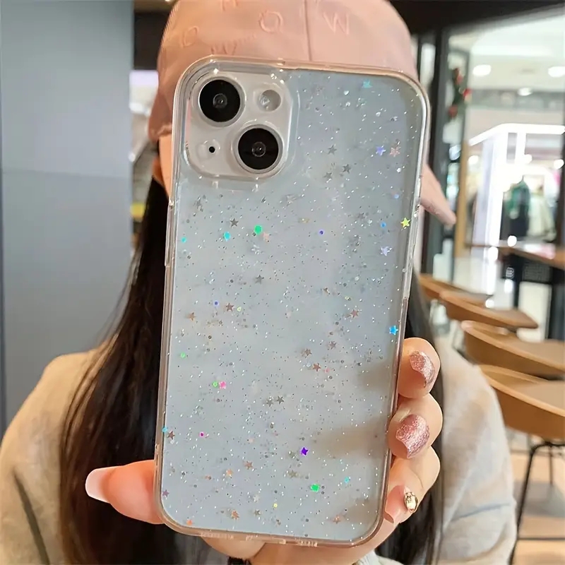グリッターパウダー スパークル スター スパンコール 透明ケ - Phone Cases Arc のレビューと価格