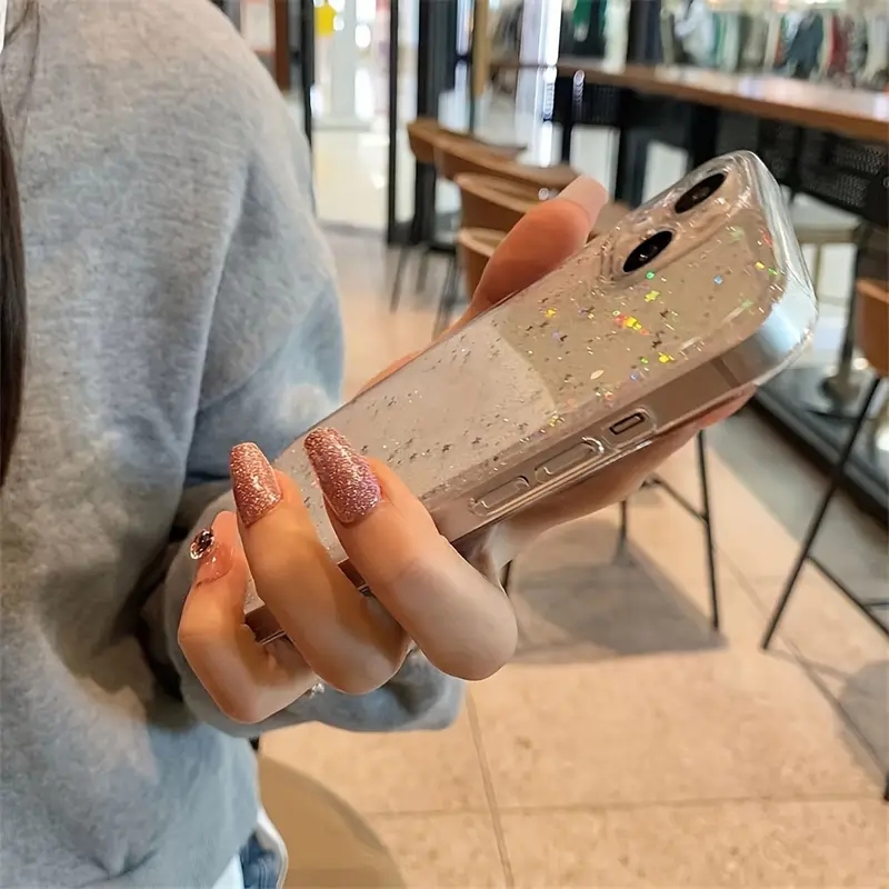 グリッターパウダー スパークル スター スパンコール 透明ケ - Phone Cases Arc のレビューと価格