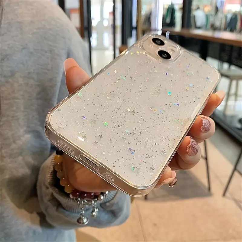 グリッターパウダー スパークル スター スパンコール 透明ケ - Phone Cases Arc のレビューと価格