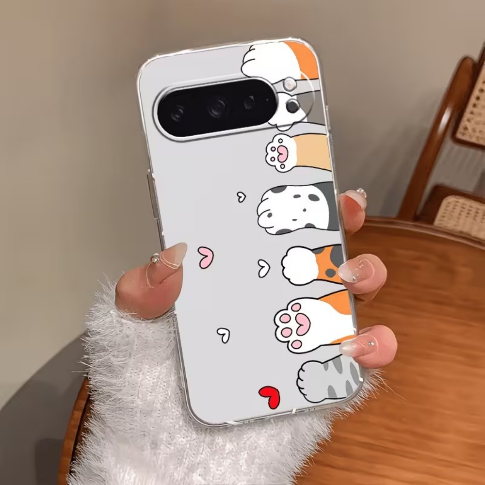 漫画猫の足跡クリスタルクリアシリコン製スマホケース Goog - Phone Cases Google Pixel 9A のレビューと価格