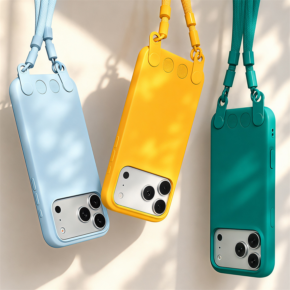 クロスボディランヤード付きマットリキッドシリコン製iPhon - Silicone Liquid Case のレビューと価格