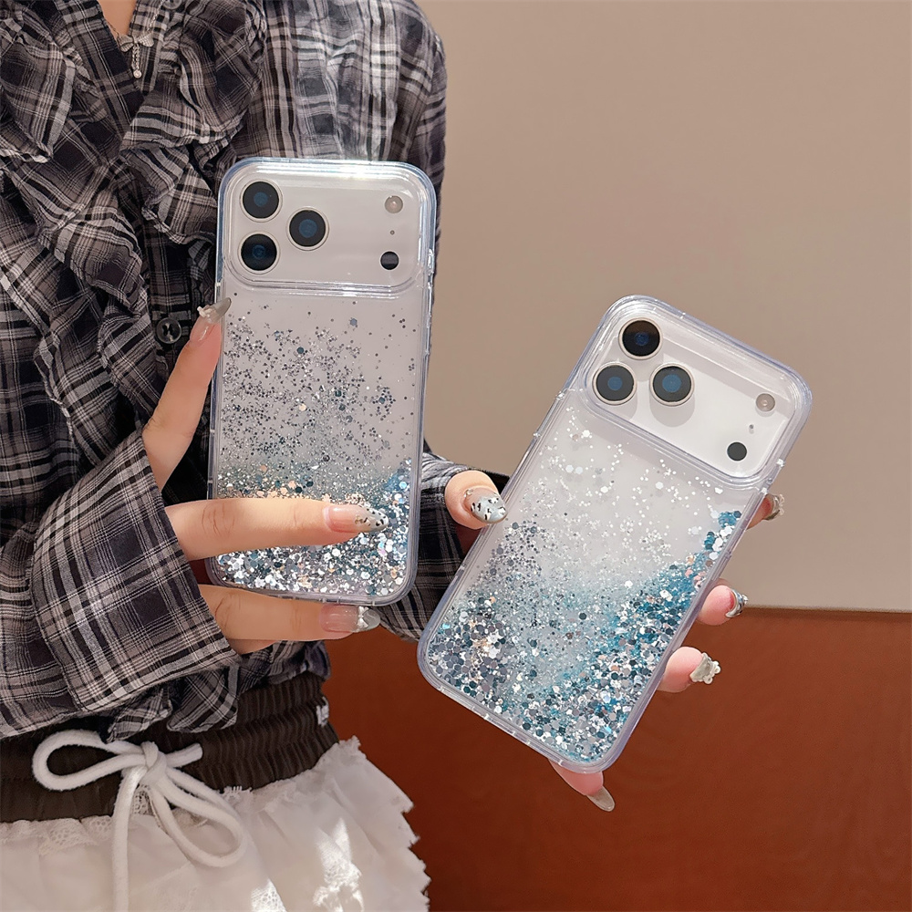 iPhone 17/16 Pro Max用キラキラ流砂ケース - Silicone Liquid Case のレビューと価格