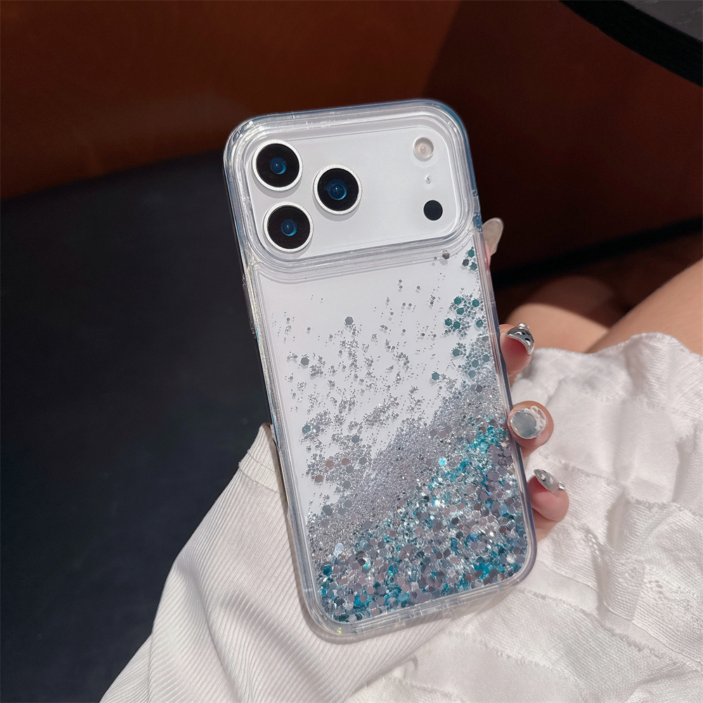 iPhone 17/16 Pro Max用キラキラ流砂ケース - Silicone Liquid Case のレビューと価格