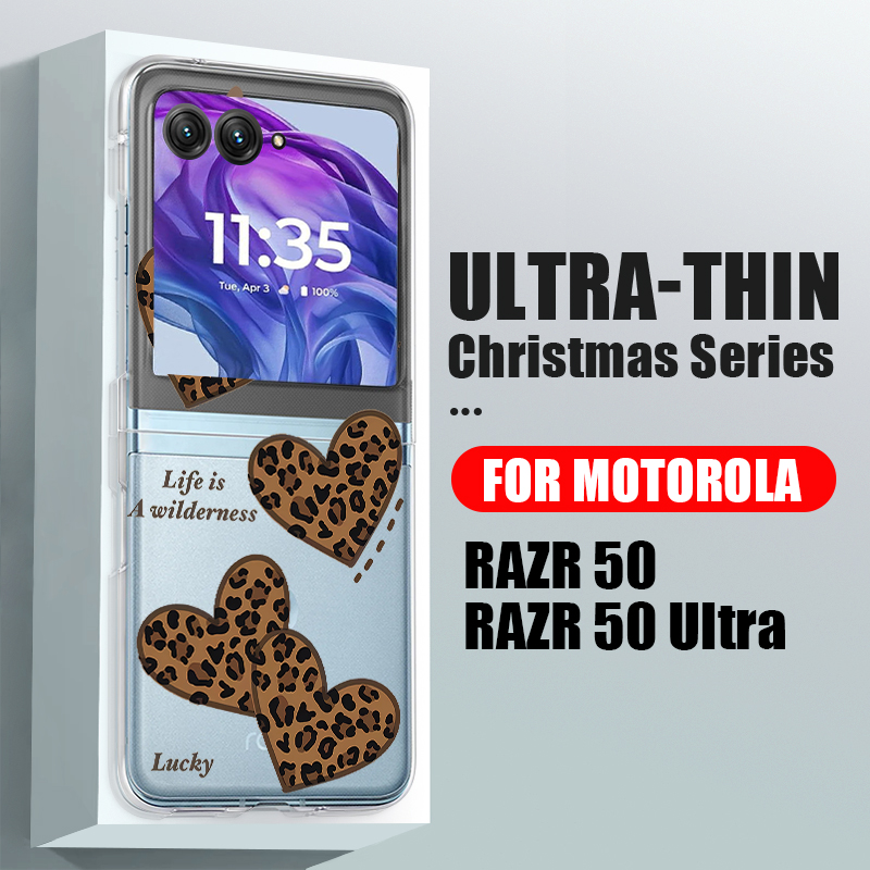 レオパード柄ハート柄クリアスマホケース Motorola R - Phone Cases For Motorola のレビューと価格