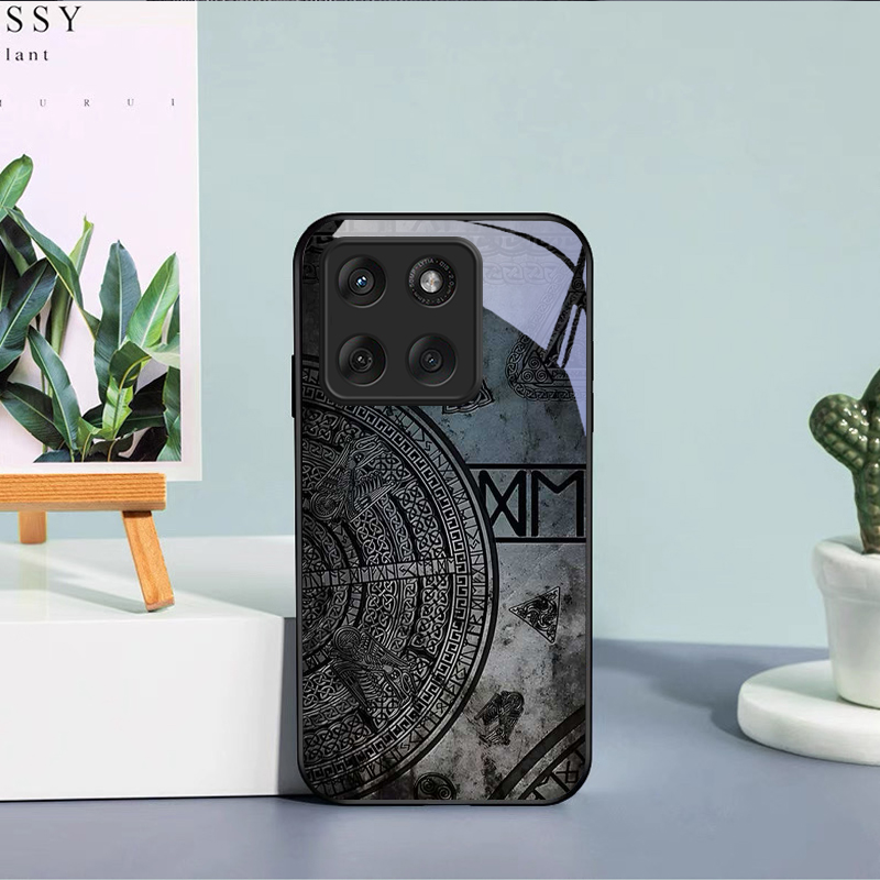 古代ノルスのコーデックス ブラックガラス製携帯電話ケース モ - Phone Cases For Motorola のレビューと価格