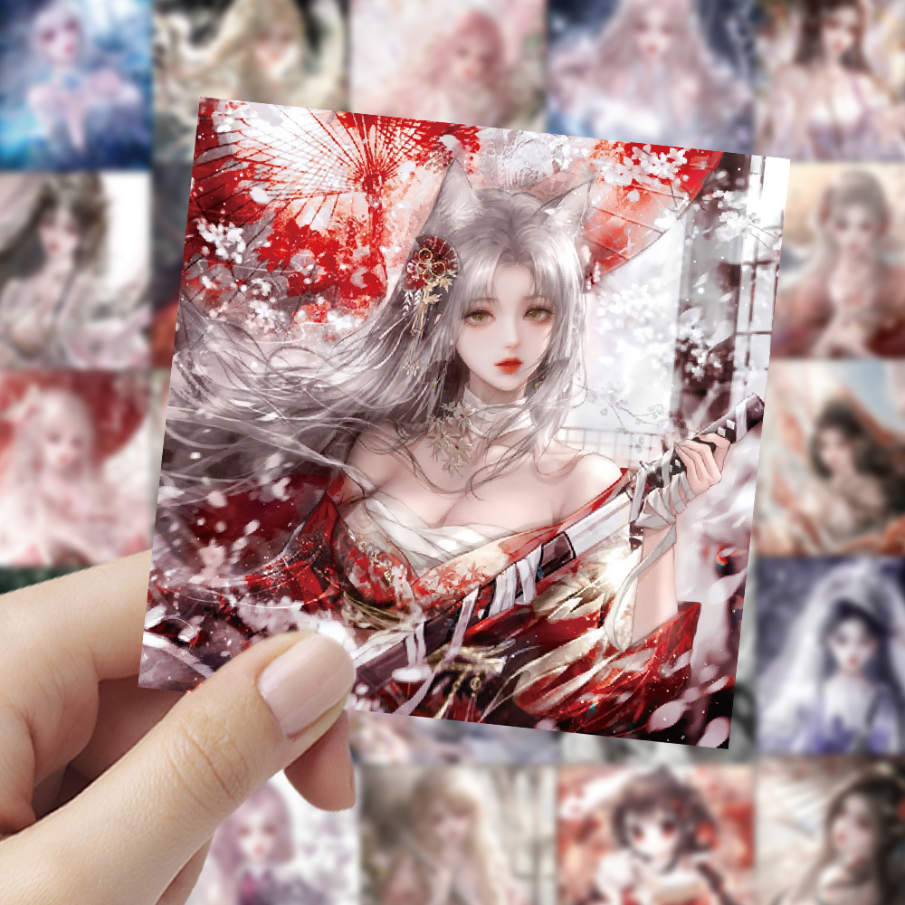 古代風の少女漫画防水ステッカー60枚、電話ケースデコレーショ - Phone Cases You Can Design のレビューと価格