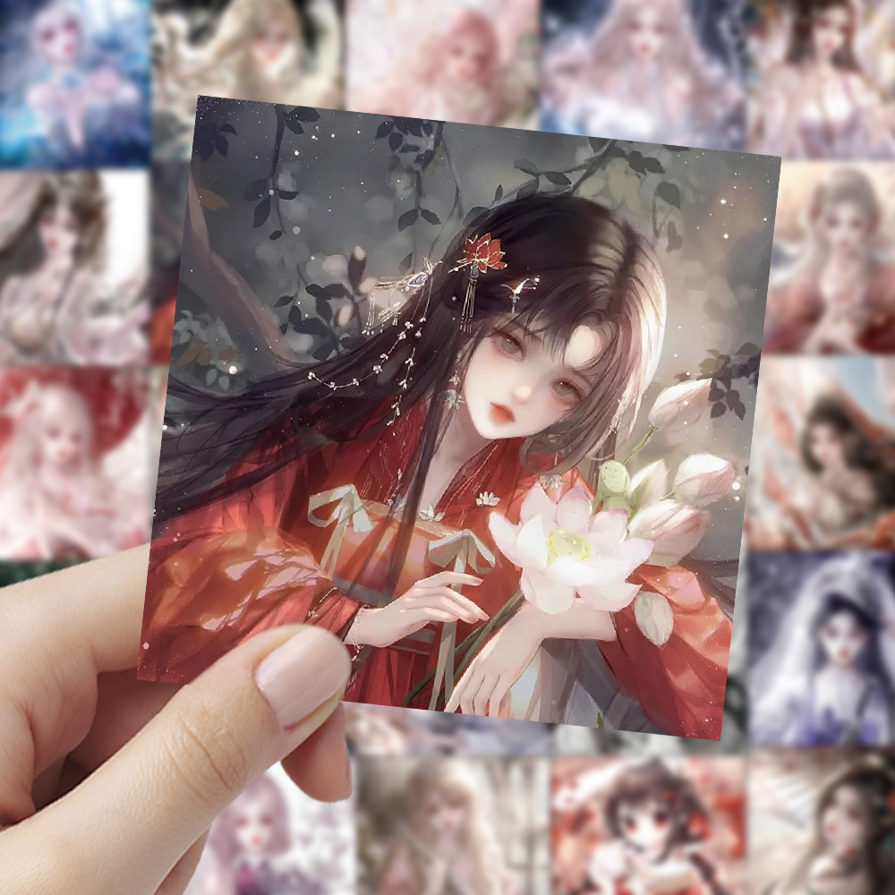 古代風の少女漫画防水ステッカー60枚、電話ケースデコレーショ - Phone Cases You Can Design のレビューと価格