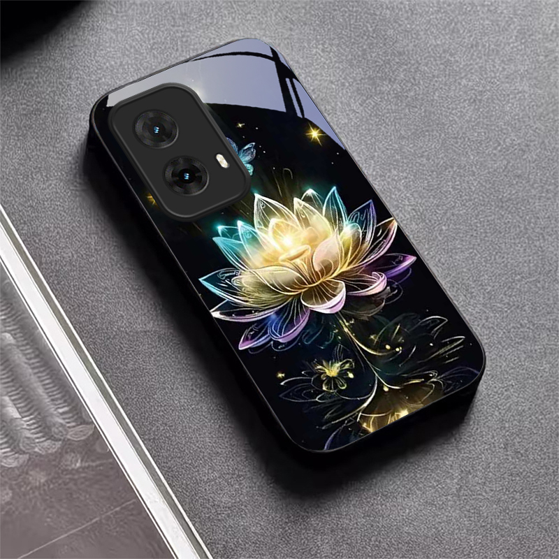 クリスタルロータスアート ブラックガラス製携帯電話ケース モ - Phone Cases For Motorola のレビューと価格