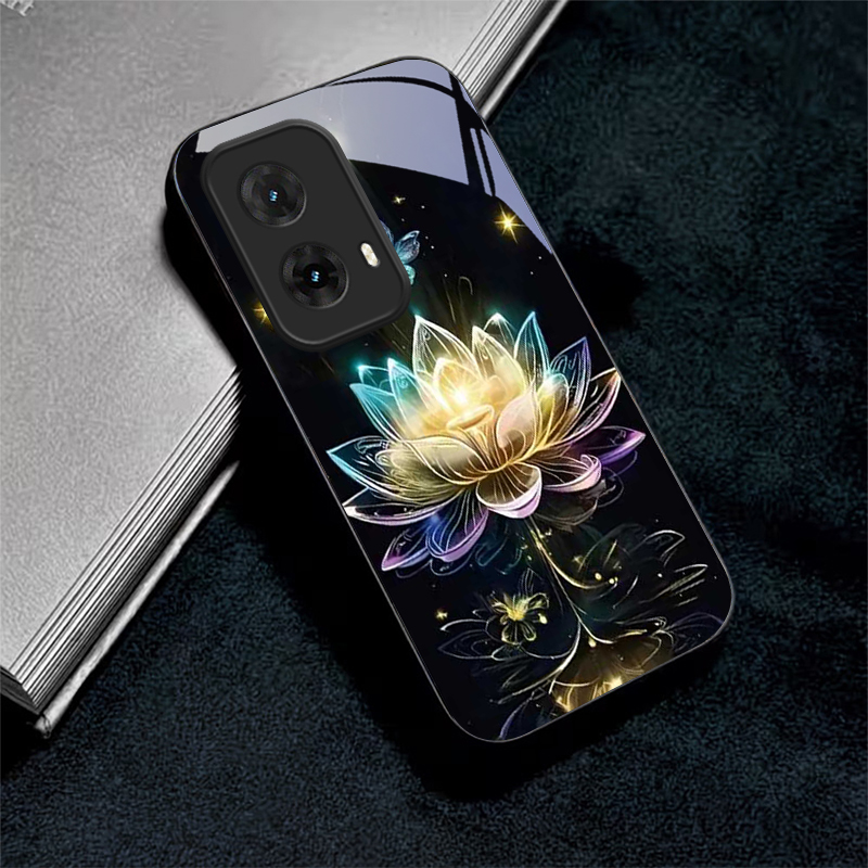 クリスタルロータスアート ブラックガラス製携帯電話ケース モ - Phone Cases For Motorola のレビューと価格