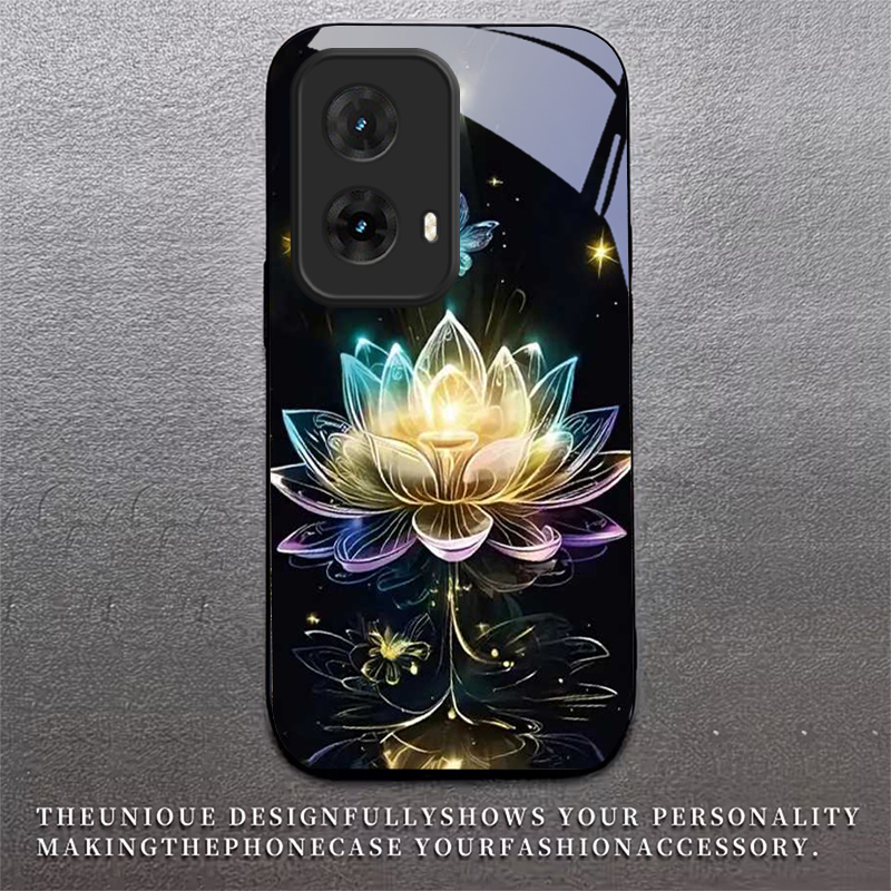 クリスタルロータスアート ブラックガラス製携帯電話ケース モ - Phone Cases For Motorola のレビューと価格