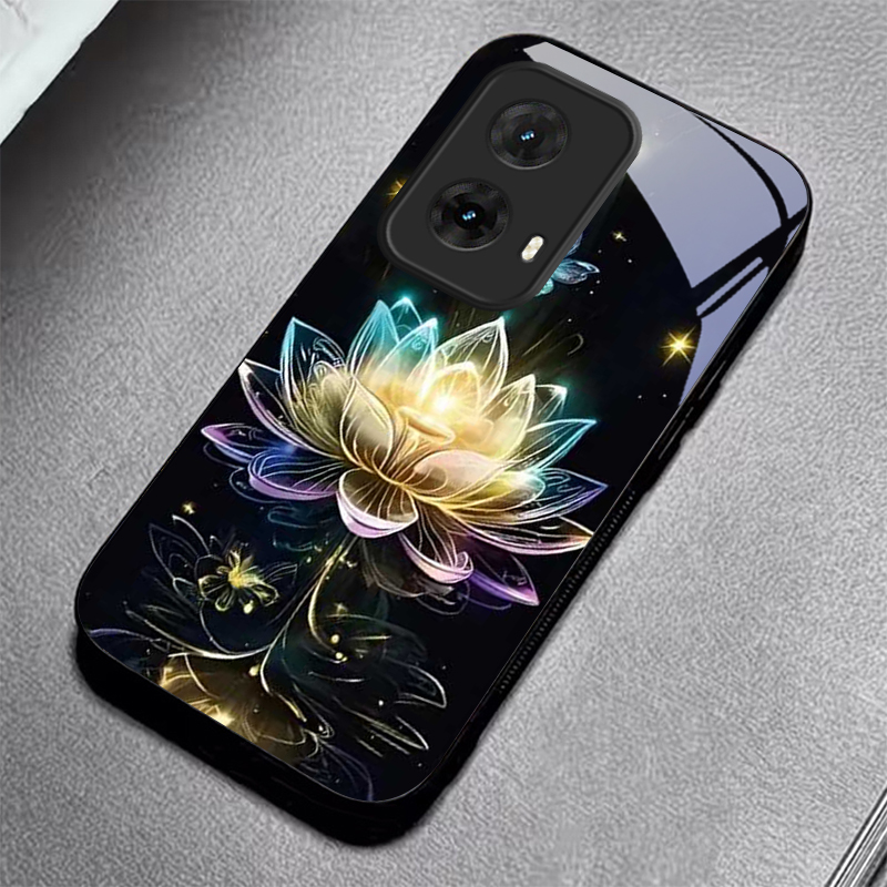 クリスタルロータスアート ブラックガラス製携帯電話ケース モ - Phone Cases For Motorola のレビューと価格