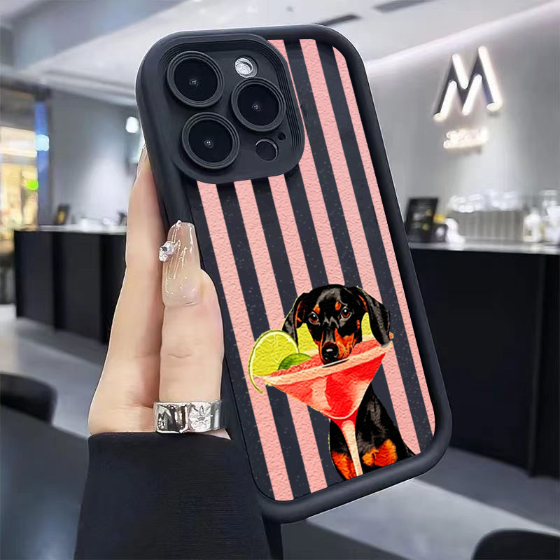 可愛い犬柄ストライププリント耐衝撃スマホケース Xiaomi - Phone Cases Xiaomi 14T のレビューと価格