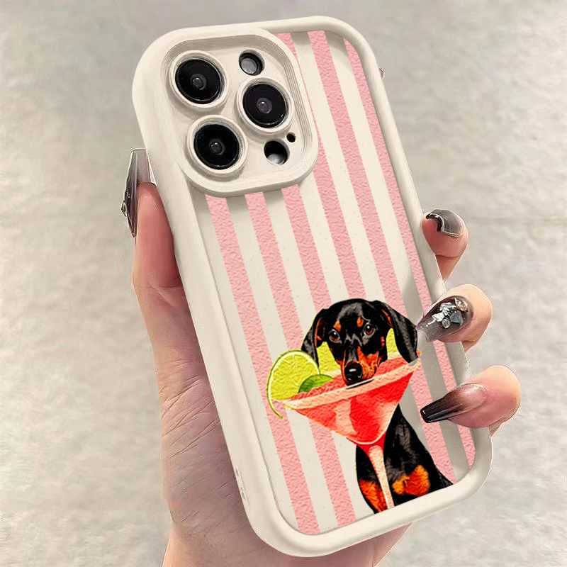 可愛い犬柄ストライププリント耐衝撃スマホケース Xiaomi - Phone Cases Xiaomi 14T のレビューと価格