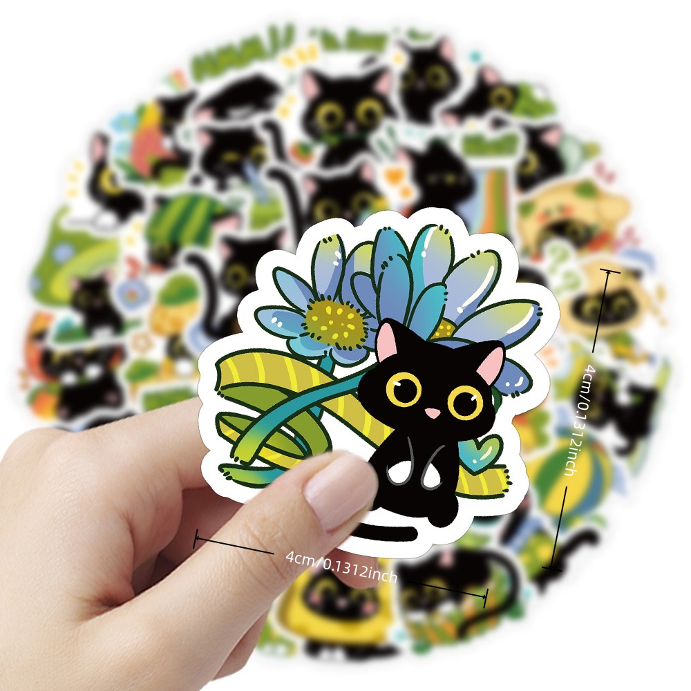 60枚のかわいい漫画の黒猫防水ステッカー、電話ケースデコレー - Phone Cases You Can Design のレビューと価格