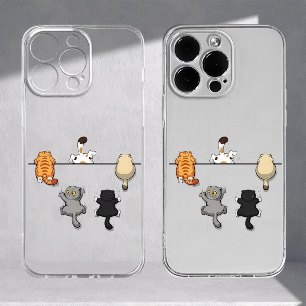5匹のかわいい猫柄のスマホケース iPhone 11 12  - Phone Cases Cute のレビューと価格