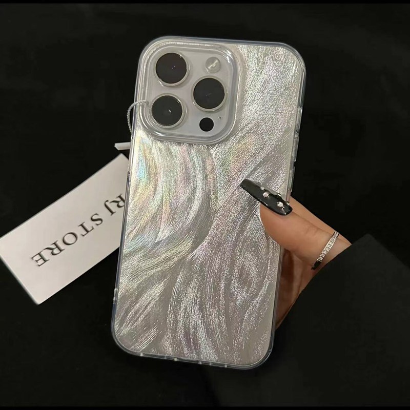 高級オーロラシルバーレーザーフェザー糸電話ケース iphon - Phone Cases Arc のレビューと価格