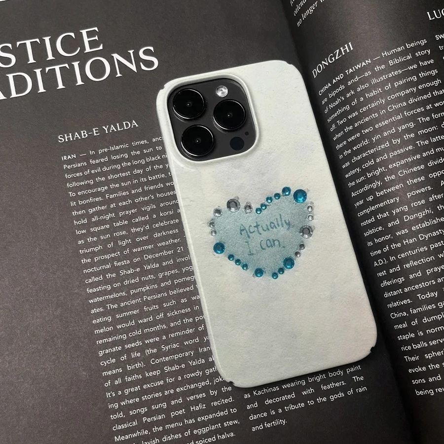 キラキラ輝くハートデザインの「Actually I Can」 - Phone Cases You Can Design のレビューと価格