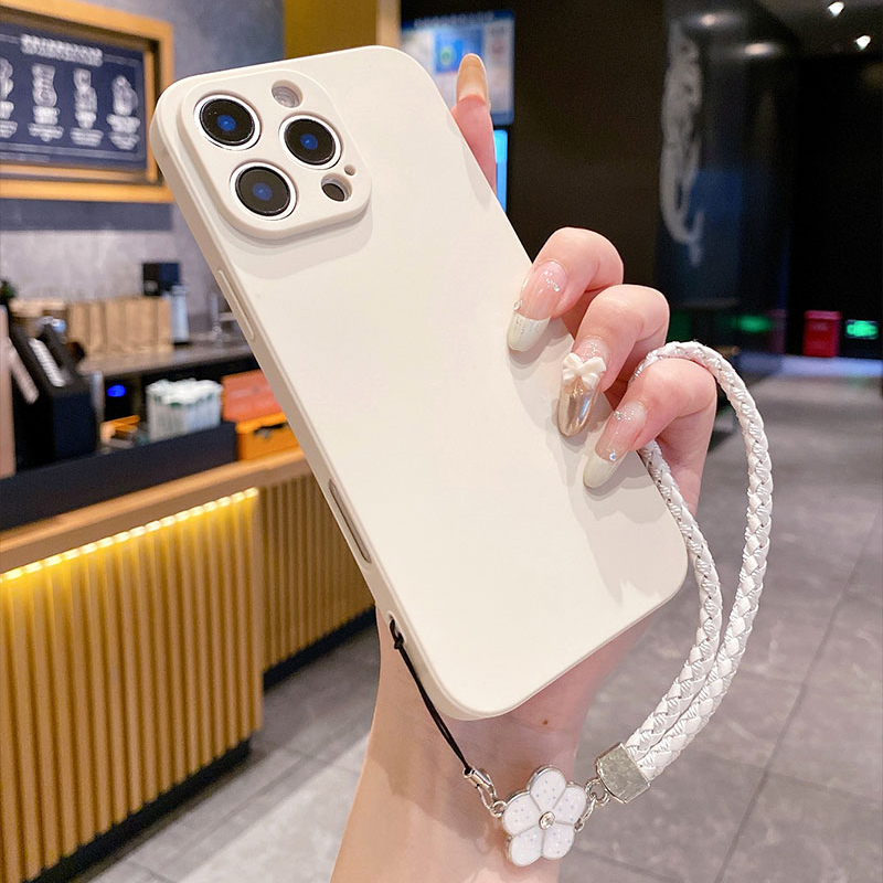 高級リキッドシリコン製スマホケース、五葉の花と幸運の草のデザ - Silicone Liquid Case のレビューと価格
