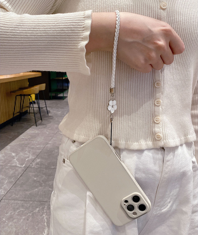高級リキッドシリコン製スマホケース、五葉の花と幸運の草のデザ - Silicone Liquid Case のレビューと価格