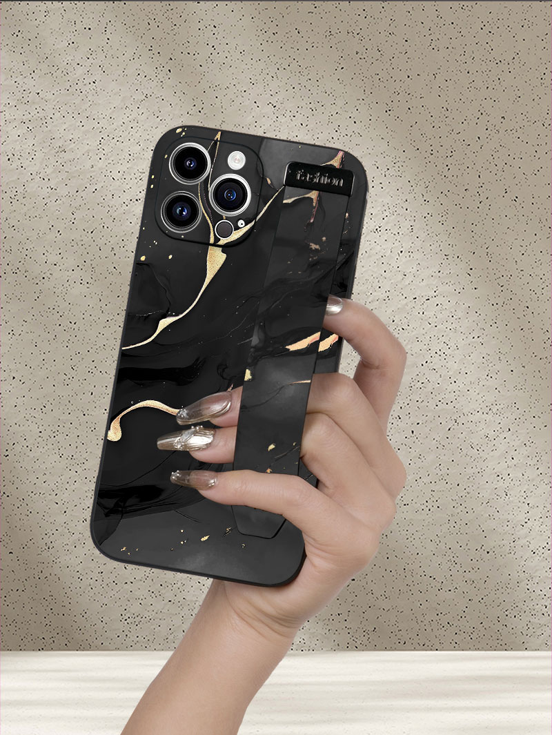 高級液体シリコン大理石柄リストストラップ付きスマホケース S - Silicone Liquid Case のレビューと価格